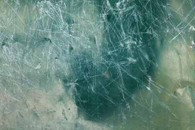 anti graffiti window film with scratches on it