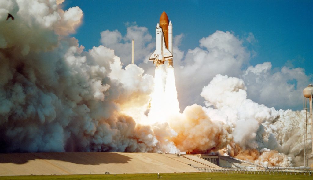 a rocket launching to represent the benefits of office branding