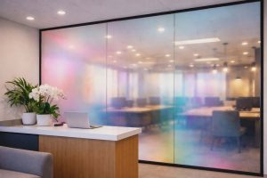 dichroic window film in an office