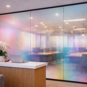 dichroic window film in an office