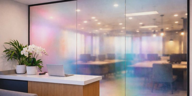 dichroic window film in an office